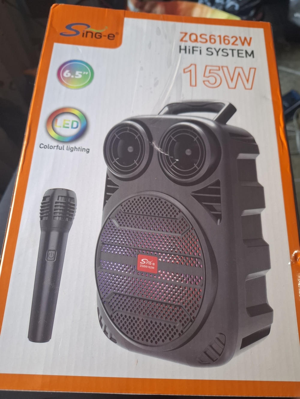 ZQS6162W 15W Black Portable HiFi Speaker with Mic